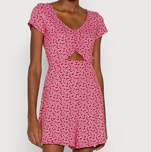 Hollister Red Floral Romper